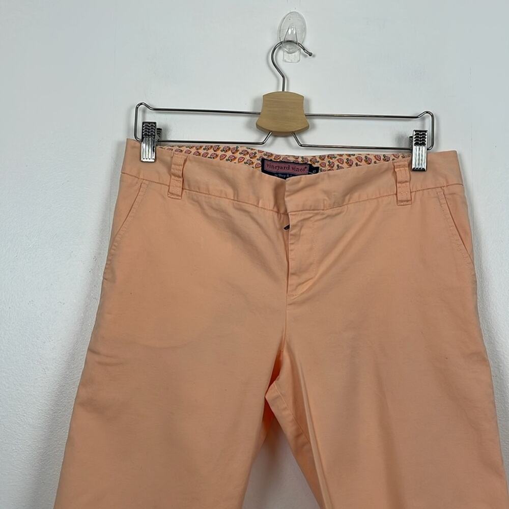 Vineyard Vine Womens 10 Orange Bermuda Shorts 4 Pockets Casual Relaxed Pant - Picture 3 of 9